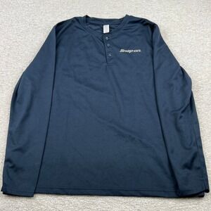 Snap-on Tools Mens XXL Navy Blue Long Sleeve Performance Henley Mesh Shirt 60792